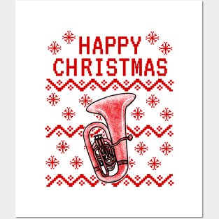 Tuba Ugly Christmas Tubaist Brass Teacher Musician Posters and Art